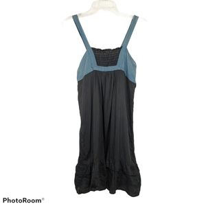 Gray & Black Silk Blend Trinity Dress